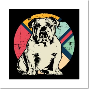 English Bulldog Retro Vintage Posters and Art